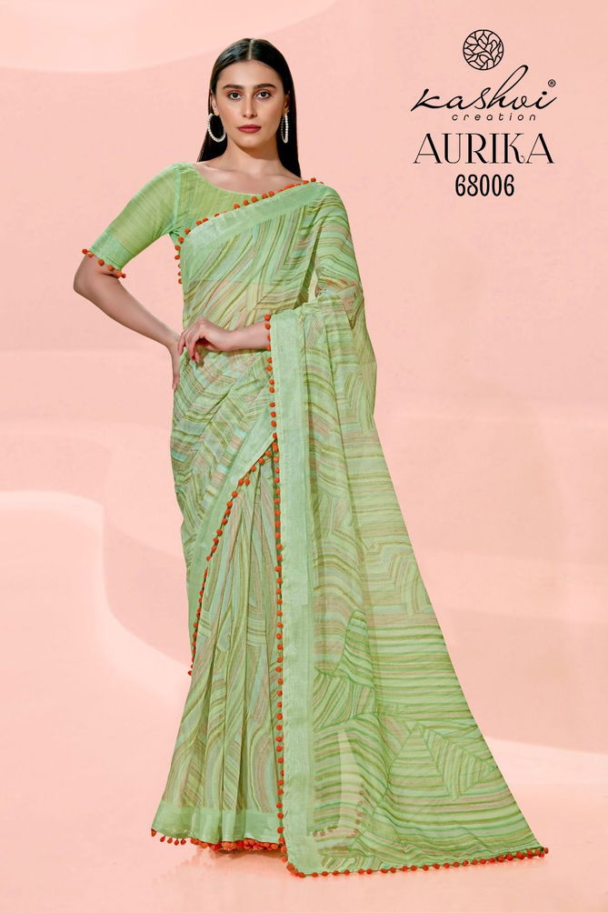 Aurika By Kashvi 68001-68010 Printed Sarees Catalog